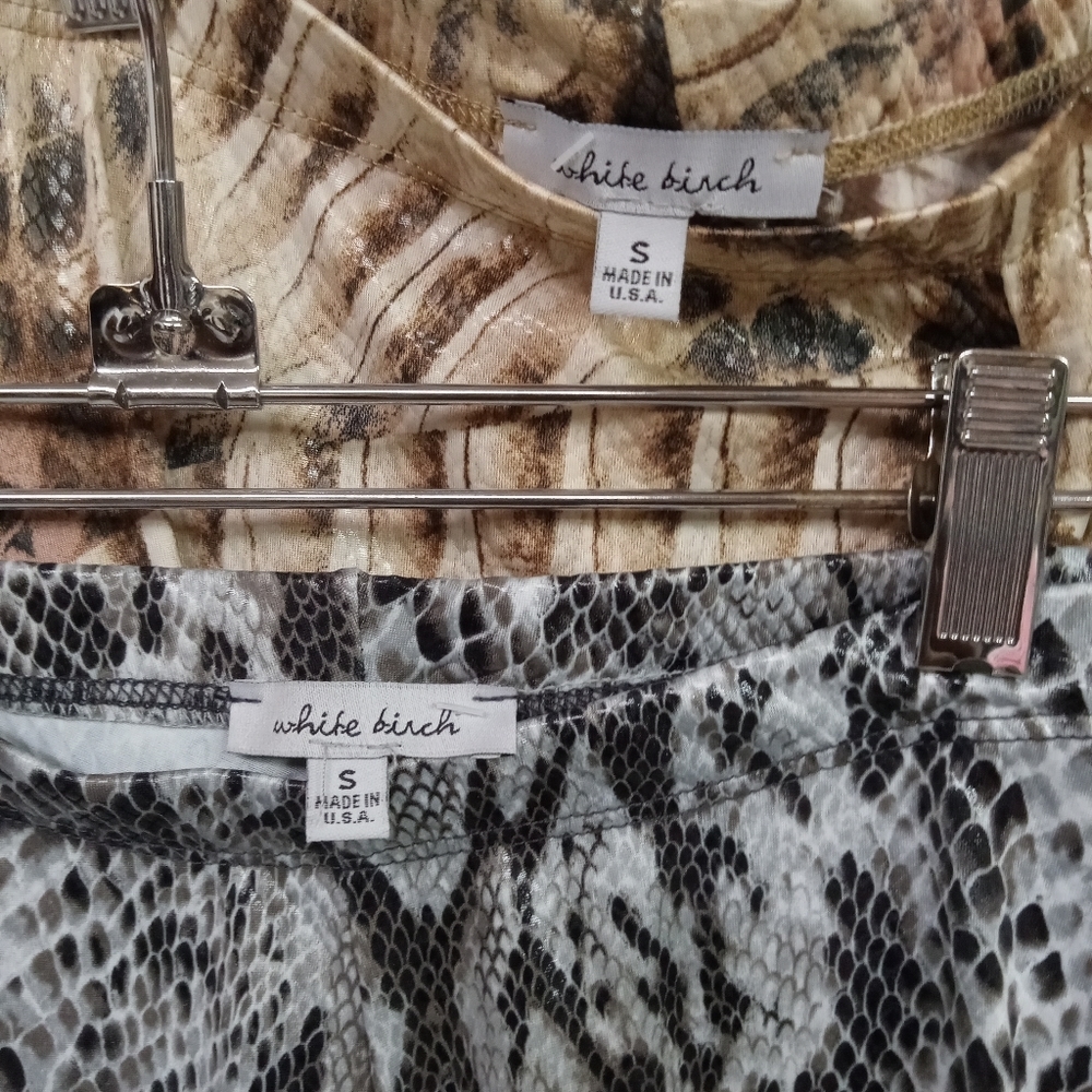 2 Pairs Legging White Birch Python Snakeskin Patt… - image 2